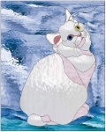 Stained Glass Pattern-White Cat